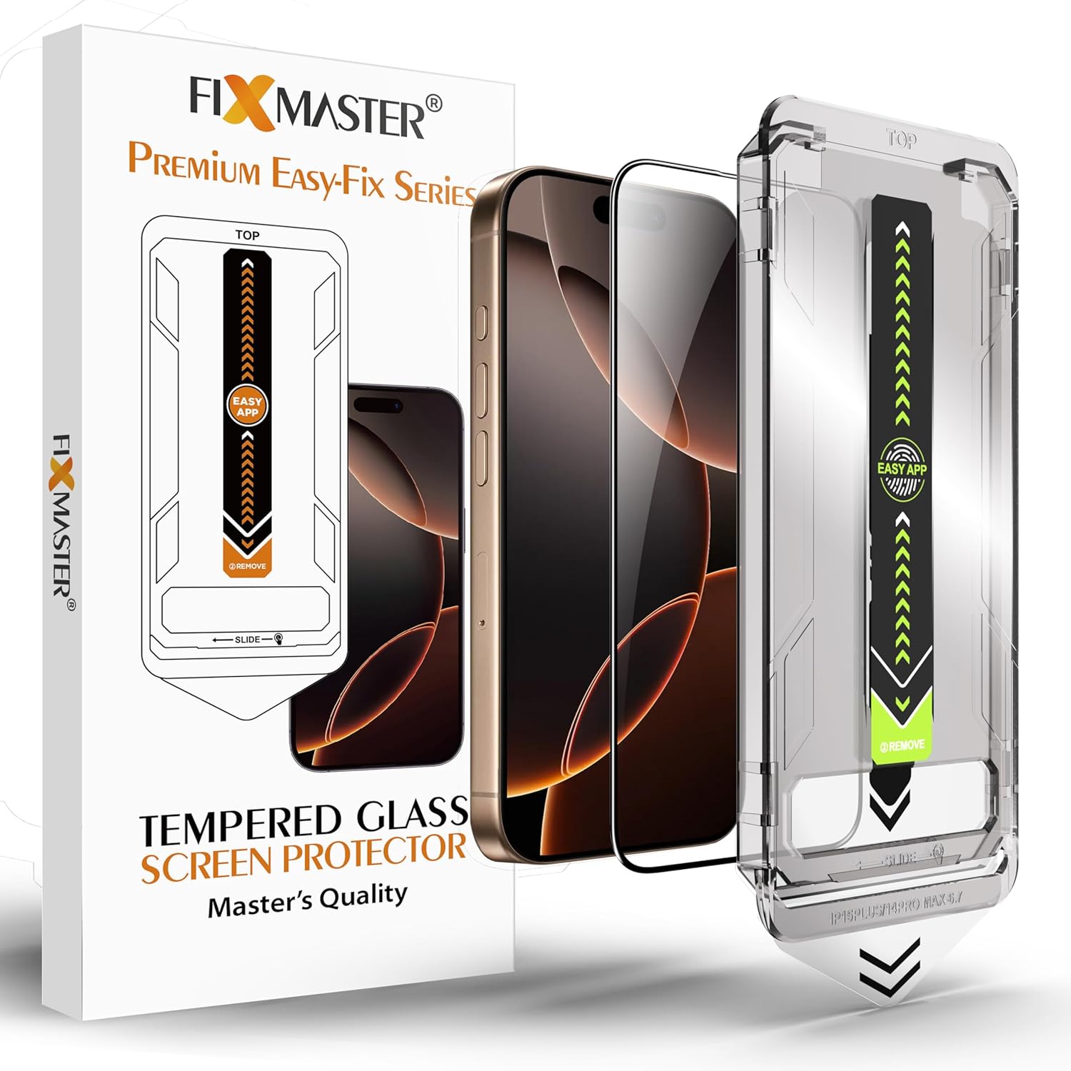 Fixmaster iPhone XS MAX and 11 Pro Max Compatible Ultra Clear HD Tempered Glass, Easy Fix Easy Installation Series High Quality Screen Protector