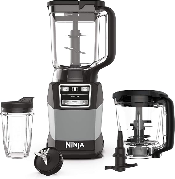 Ninja Compact Kitchen System, Auto-iQ, 1200W, 72oz Pitcher, Grey, AMZ493BRN