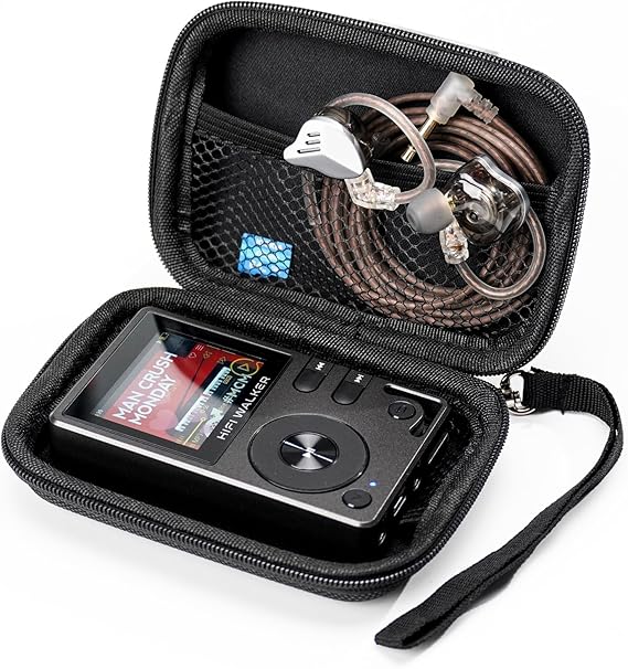MP3 Player Case Compatible with HIFI WALKER H2 and H2 Touch, Hard EVA Portable Carrying Case for MP3 Player, Earphones, USB Cable and Memory Cards, Travel Storage Bag, Case Only