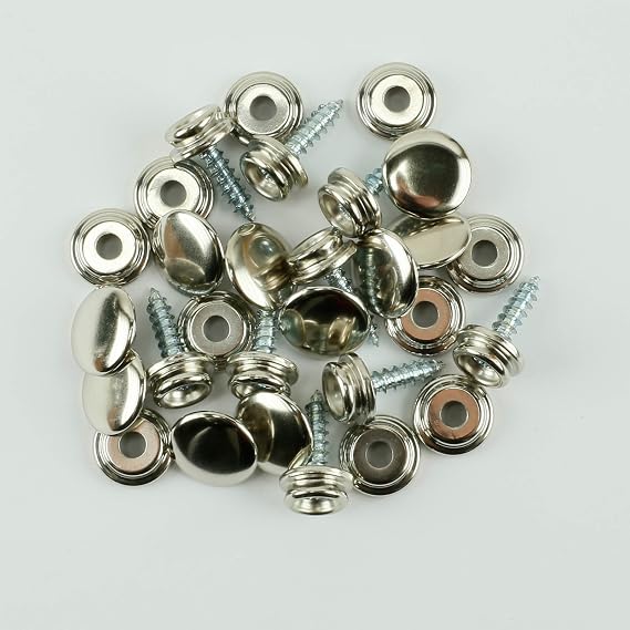 Screw-in Snap Stud Replacement Kit Nickel Plated Brass