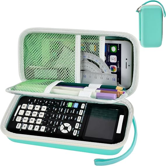 Case Compatible with Texas Instruments TI-84 Plus CE/TI-84 Plus/TI-83 Plus/TI-30XS / TI-36Pro Graphing Calculator, Scientific Calculators Box for Ruler, Rubber, Pencil and Other- Green (Case Only)