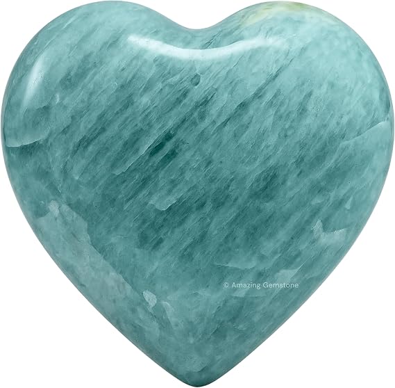 Aquamarine Crystal Heart Palm Stone
