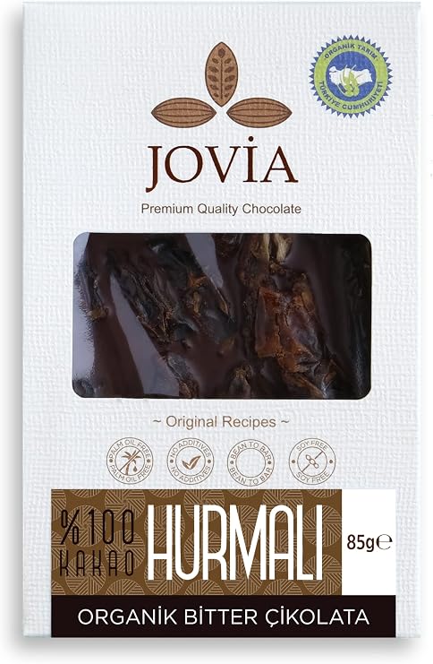 JOVIA Organic Chocolate - 100% Dark Date 85 gr
