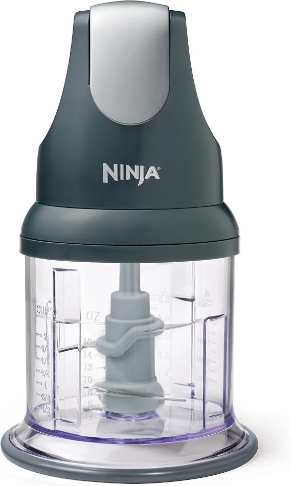Ninja Express Chop Manual Food Processor, 16oz Bowl, Gray, NJ100GR