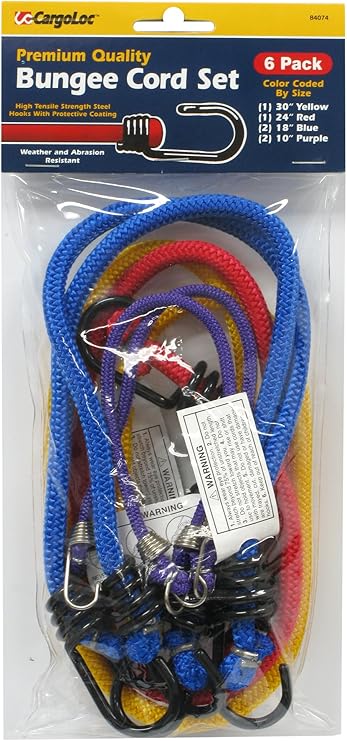 CargoLoc 84074 Assortment of Bungee Cords, 6-Piece