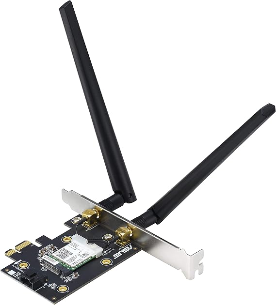 ASUS PCE-AX3000 WiFi 6 (802.11ax) Adapter with 2 External Antennas. Supporting 160MHz for Total Data Rate up to 3000Mbps, Bluetooth 5.0, WPA3 Network Security, OFDMA and MU-MIMO