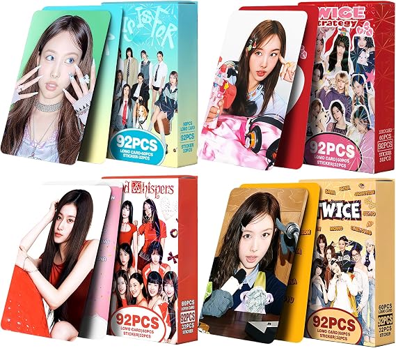 4Pack/368PCS TWICE Photocards Set 240PCS K-POP Twice Photo Cards and 128PCS Mini Stickers This Is For Album Photocards Strategy Lomo 2026 World Tour Greeting Cards Party Room Decoration for Fans