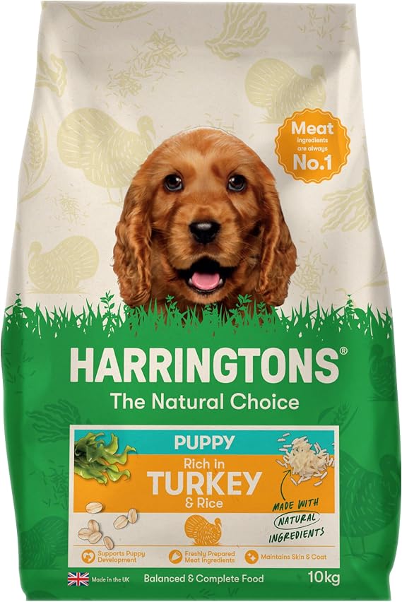 Harringtons Complete Dry Puppy Food Turkey & Rice 10kg - Made with All Natural Ingredients (Packaging may vary)