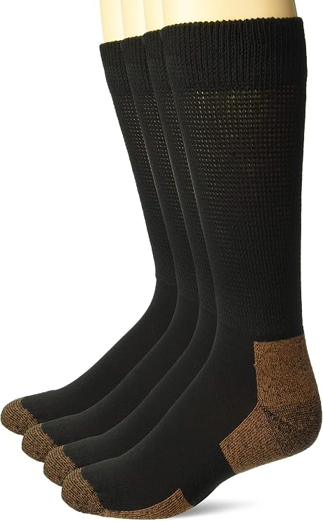 Carolina Ultimate Men's Copper Non-binding Seamless Crew Socks 4 Pair Pack