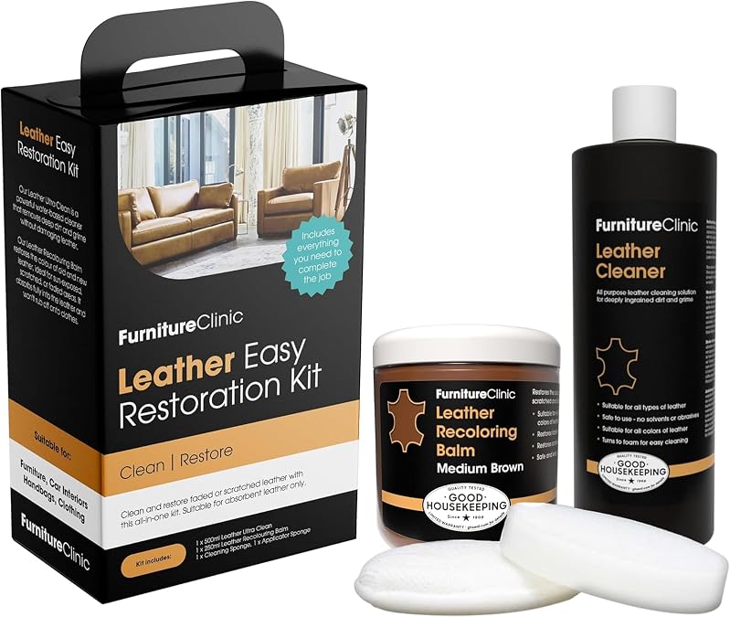 Furniture Clinic Easy Leather Repair Kit, Brown, ELR-MediumBrown