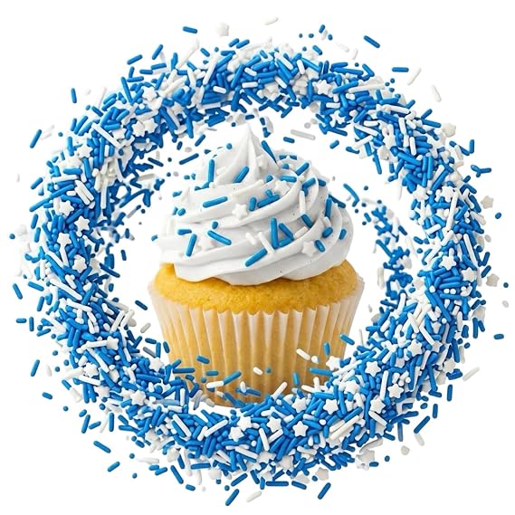 Manvscakes Sprinkles- Edible Cake and Cupcake Sprinkles with Assorted Shapes and Sizes for Parties, Metallic Sprinkle Mix for Cookies, Ice Cream, Cake and Cupcake Decorating