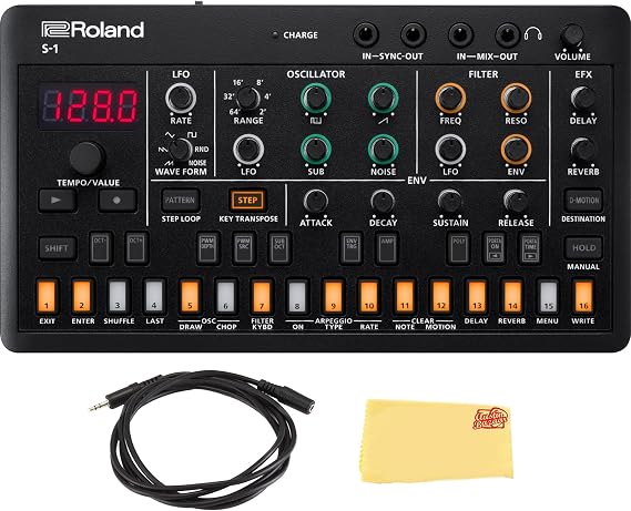 Roland AIRA Compact S-1 Tweak Synthesizer Bundle with Audio Cable and Austin Bazaar Polishing Cloth
