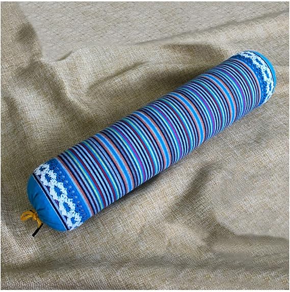 ZHIWEIKJ Buckwheat Pillow, Cylinder Neck Pillow with Washable Cotton Pillowcase Roll for Sleeping Cervical Pain Relief Round Husk Hull Pillows