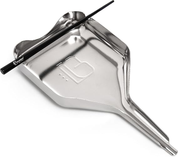 BlueBus TIGER Metal Rolling Tray and Cone Loader - Compact Stainless-Steel Rolling Tray Set with Packing Stick - Rust Resistant Easy to Store Rolling kit with a Built in Funnel