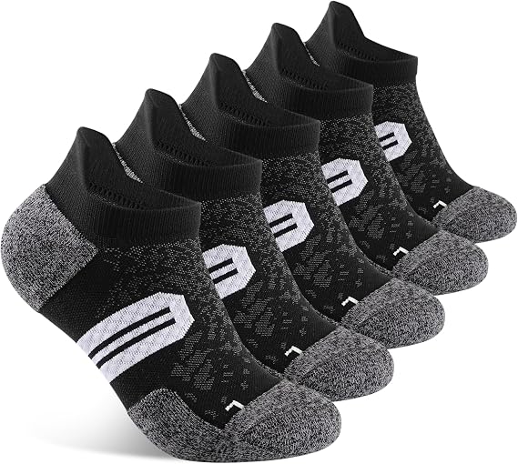 BUDERMMY Womens Ankle Compression Socks with Arch Support Athletic Low cut Running Socks for Women Workout Cushion 5 Pairs