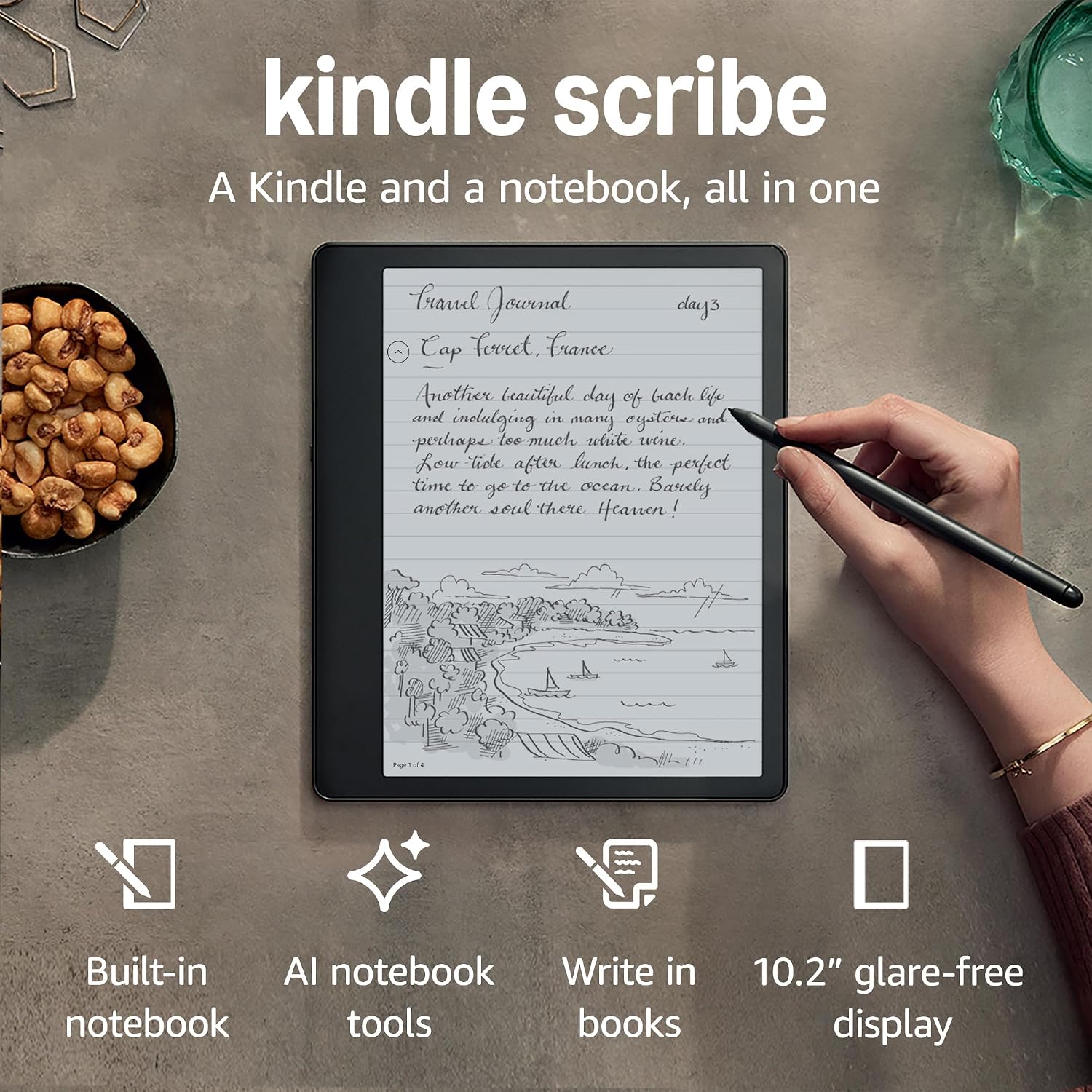 Kindle Scribe (16 GB), the first Kindle and digital notebook, all in one, with a 10.2" 300 ppi Paperwhite display, includes Premium Pen + Kindle Unlimited