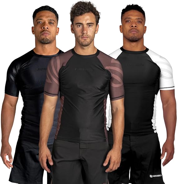 Sanabul Essential Short Sleeve Rash Guard MMA BJJ Wrestling Grappling Jiu Jitsu