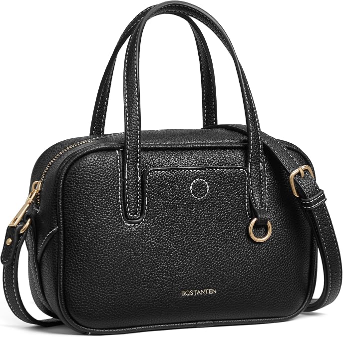 BOSTANTEN Small Crossbody Bag for Women Vegan Leather Purse | Lightweight, Top Handle, Adjustable Strap, Compact Storage for Travel Shopping Everyday