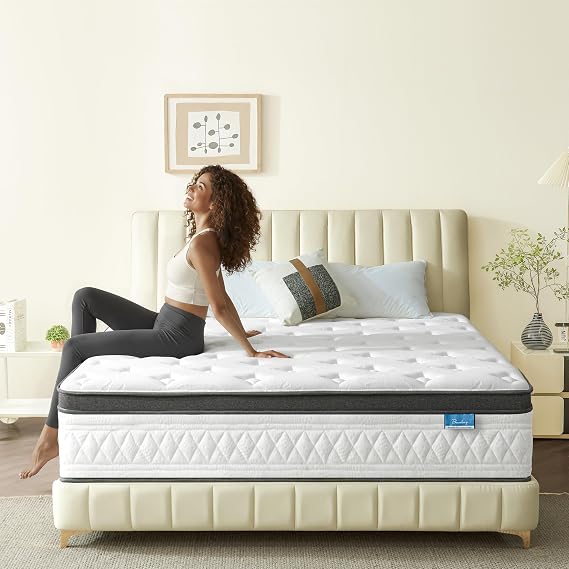 Queen Mattress, 12 Inch Hybrid Queen Size Mattress in a Box