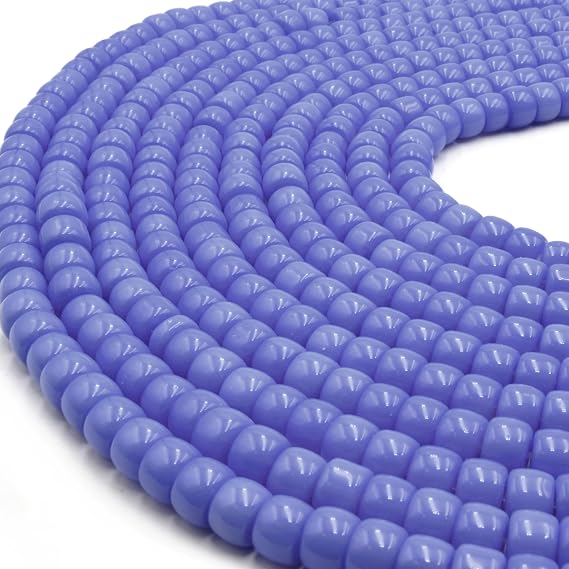 Glass Heishi Beads | 8mm Glass Heishi Beads | Thick Glass Beads | Bracelet Beads | Necklace Beads | Jewelry Supplies | Cornflower Blue