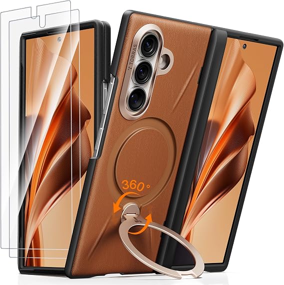 TORRAS Q3 VegSkin for Galaxy Z Fold 8 Ultra Case Leather, Magnetic Stand