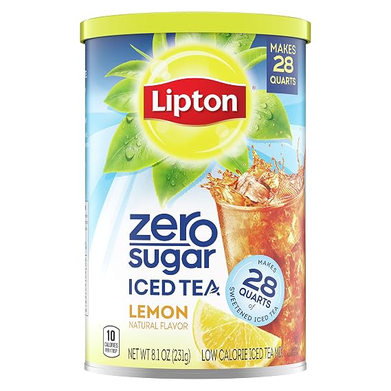 Lipton Zero Sugar For a Refreshing Cool Beverage Lemon Iced Tea Mix Made From Real Tea Leaves 28 QT