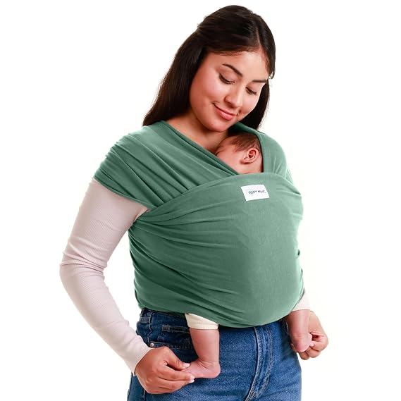 Sleepy Wrap Baby Carrier Wrap for Infants 7-35lbs, Lightweight, Sage Green | Soft & Stretchy Baby Wrap Carrier for Newborns to Toddler, Hip-Healthy, Hands-Free Baby Wearing Wrap for Postpartum Support