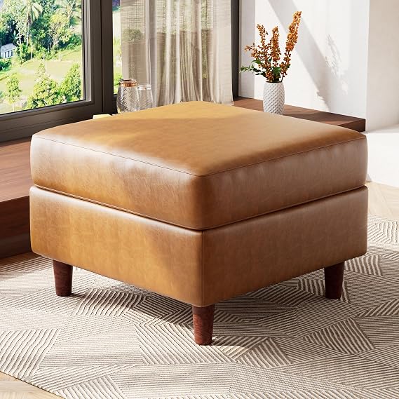 ABCASA Sofa Modular Sectional Faux Leather Sectional Sofa Module Brown