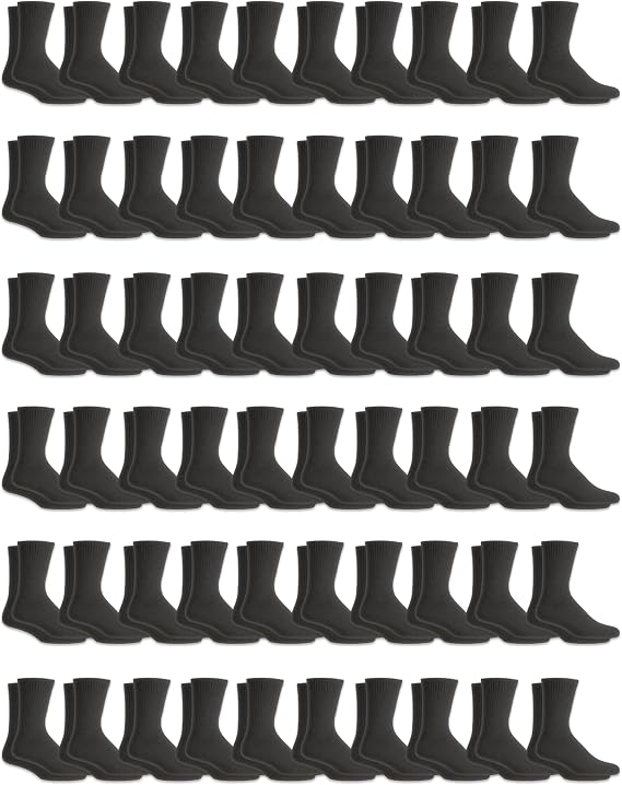 SOCKS'NBULK 60 Pairs Mens Wholesale Bulk Sports Crew Socks, Athletic Socks Case Pack Options