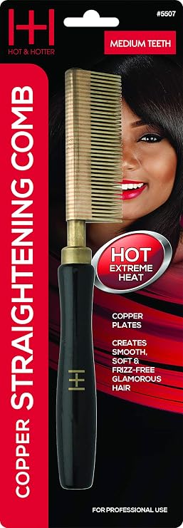 Annie Straightening Comb, Medium Teeth with Copper