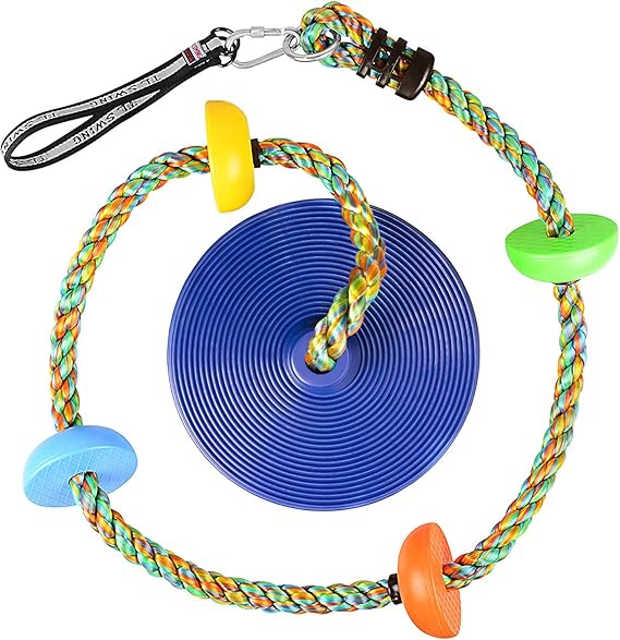 Climbing Rope Swing Tree Kids Swing with Platform and Disc Swing Seat Set Playset Accessories