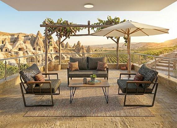 Çözüm Home - Sümbül Modern Bahçe ve Balkon Mobilyası (Koyu Gri)