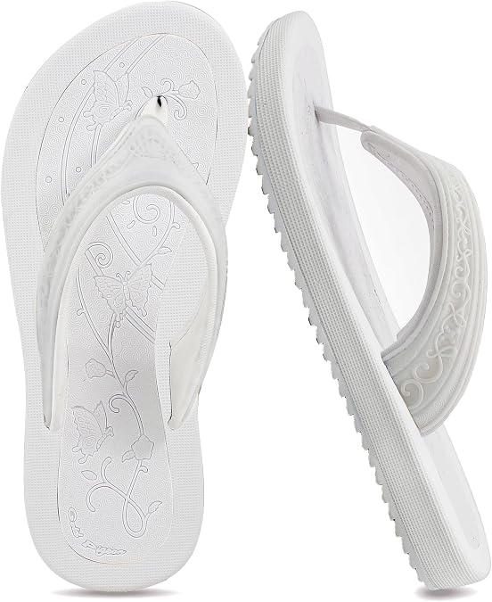 BREEZE Womens Flip Flops, Shower Shoes, House Slippers, Pool, Vocation, Beach Sandals. Cute Woman Sandals in Pink, Black, Blue, Tan & White Jelly Straps