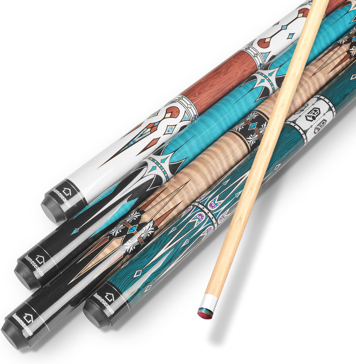HomeSeason Pool Cue Stick 57 Billiard Cue Sticks Professional Low Deflection Pool Sticks
