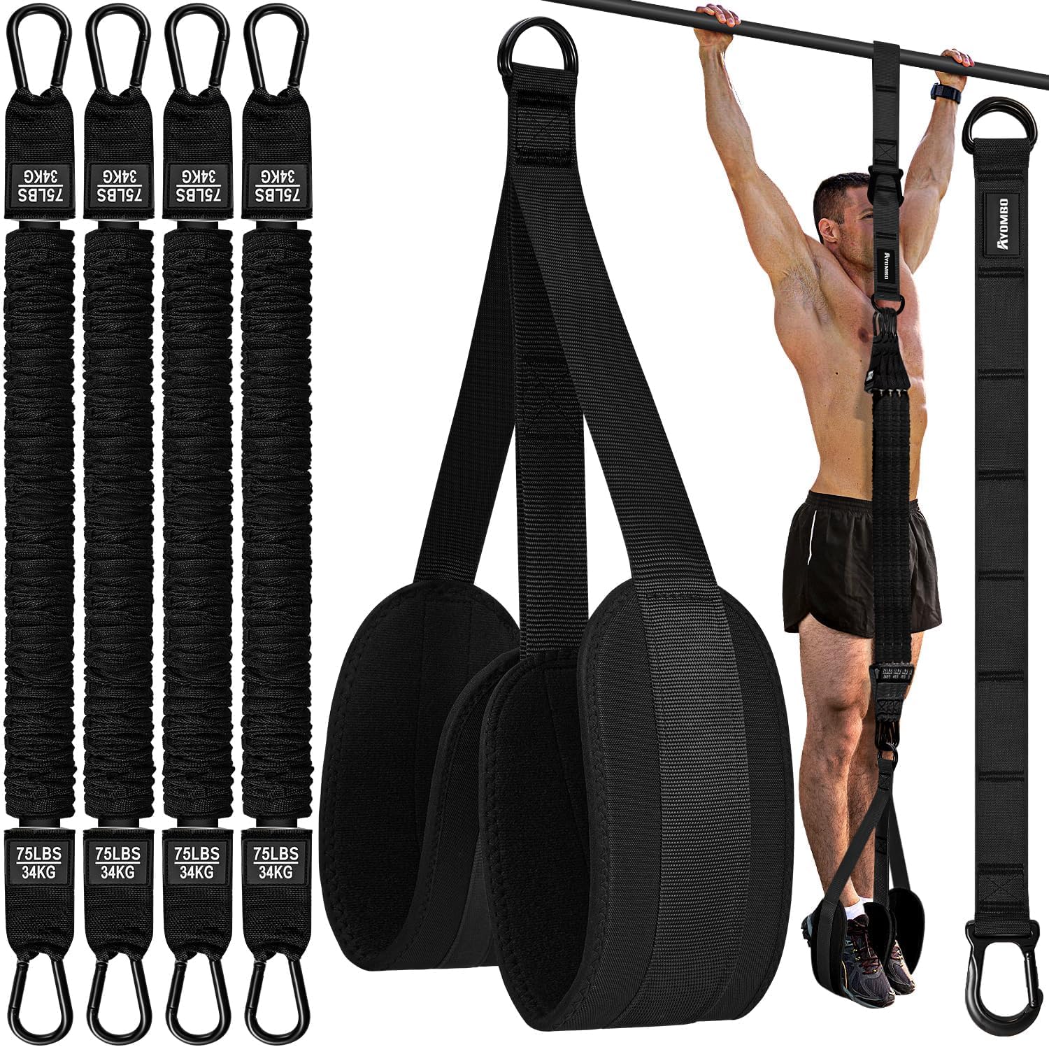 Pull Up Assist Bands, Resistance Bands for Pull Up Bar Workout, Adjustable Heavy Duty Pull Up Assist Equipment with 4 Assistance Bands, Home Gym Strength Training Fitness Exercise Best Partner