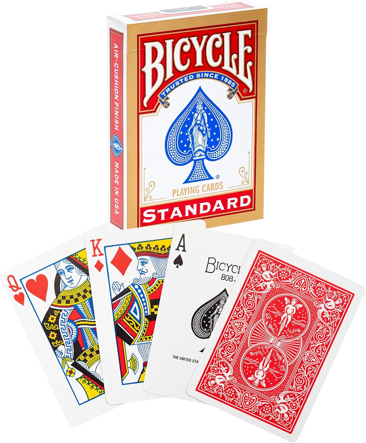 Bicycle Rider Back International Standard Index, Poker Length, 1 Deck, Red or Blue