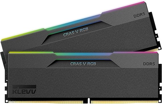 KLEVV CRAS V RGB DDR5 32GB 2x16GB 6000MHz CL28 SK Hynix A-Die 1.35V Gaming Desktop RAM Memory XMP 3.0 / AMD Expo Support - Black KD5AGUA80-60B280G