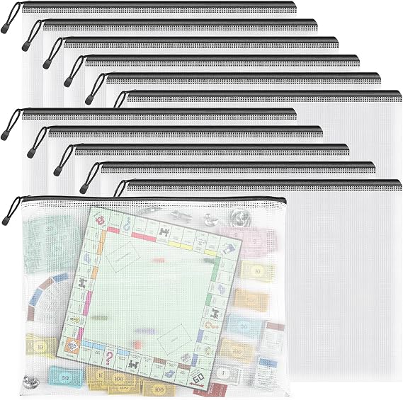 A3 Plastic Wallets Folders - 12PCS A3 Zip Plastic Zip Lock Bags Document Wallets File Folders for School Office Supplies, Household, Cosmetics and Cross Stitch Projects, Black