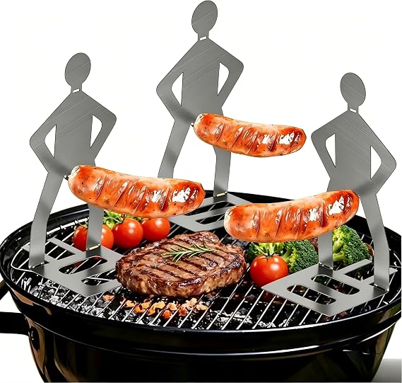 3Pcs Stainless Steel BBQ Sausage Holder Set