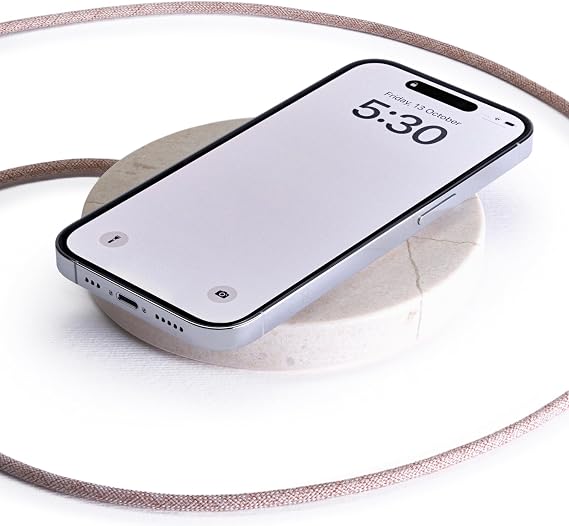 Einova Classic Stone Marble Wireless Charging Pad Designed in Italy, Integrated 6 ft USB-C Cable, Smartphones, Wireless Earbuds, Smartwatches Cream Marble