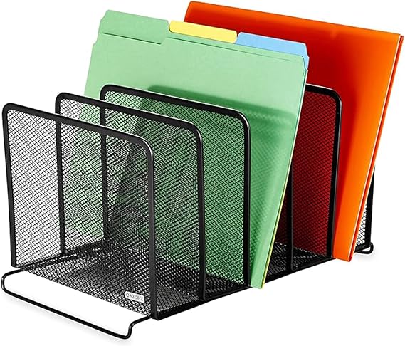Rolodex File Sorter, Mesh, Stackable, Five Sorters, Black