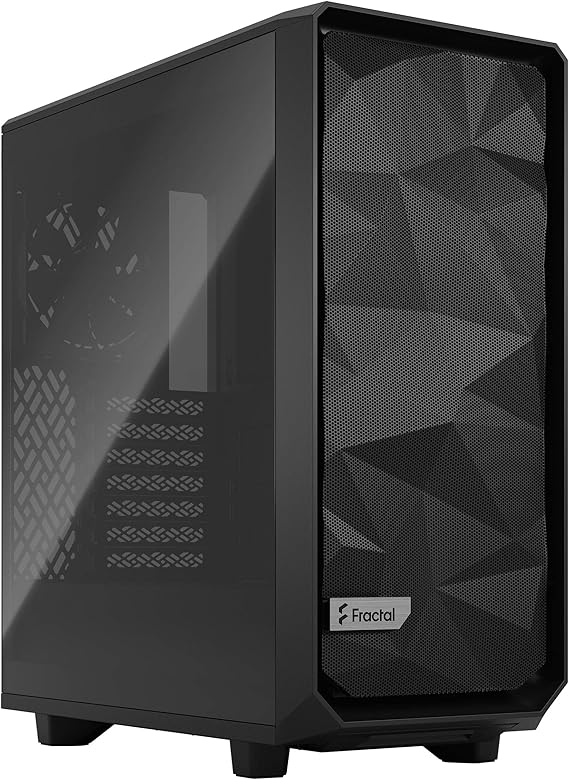 Fractal Design Meshify 2 Compact Black ATX Flexible High-Airflow Light Tinted Tempered Glass Window Mid Tower Computer Case