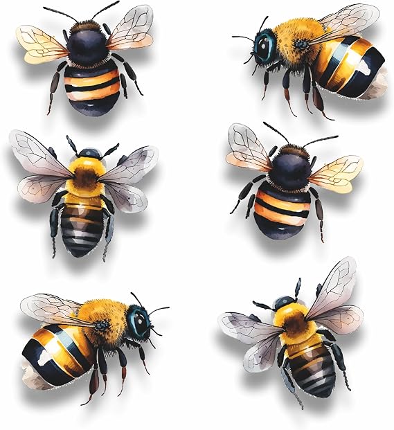 Bumblebee Vinyl Decal Stickers, Cover Marks, Bee Wall Decor, Gift Idea