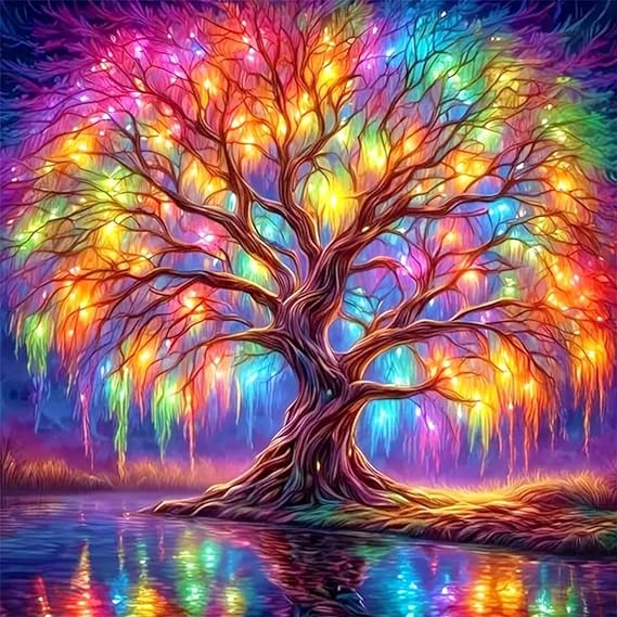 DIYCYCY Tree of Life Diamond Painting Kits for Adults Beginners 13.8x13.8in | Full Drill Diamond Art Kits,Round 5D DIY Diamond Dots Paintings, Diamonds Pictures Gem Art and Crafts Home Wall Decor