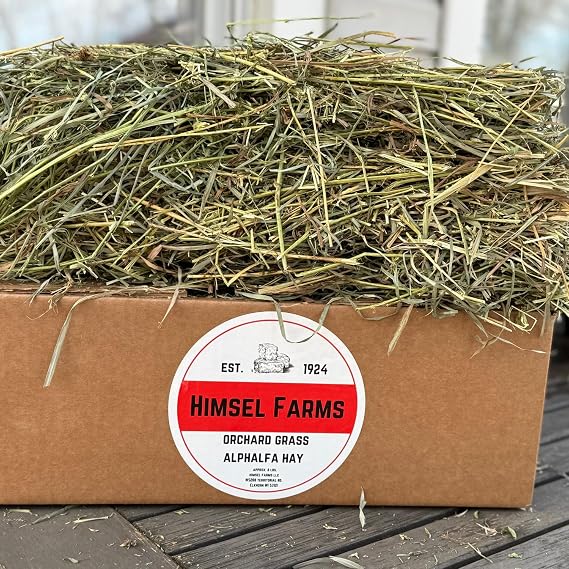 Orchard Grass Alfalfa Mixed Hay, Hand-Packed, Barn-Stored, Easily Digestible for Rabbits, Guinea Pigs, Other Small Pets.