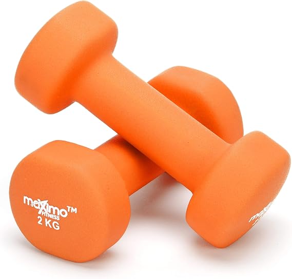 Neoprene Dumbbell Weights (Sold as One Pair) - 0.5kg, 1kg, 2kg, 3kg, 4kg, 5kg, Perfect Hand Weights for Strength Building, Muscle Toning, Home Gym and Rehabilitation.