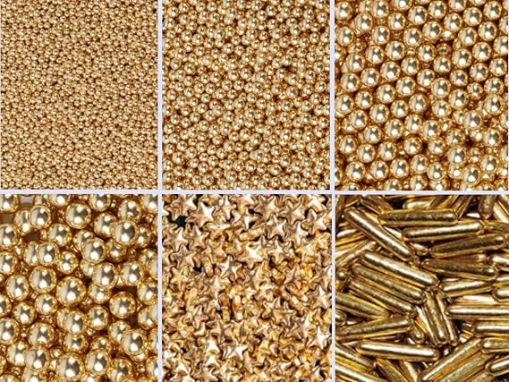 Edible Candy Cake Decoration 130G Pale Gold Pearl/Stick/Five-Pointed Star Toppers Valentine's Day Birthday Halloween Thanksgiving Christmas party Team Dinner Cake Cupcake Cookies for Dessert Sprinkles