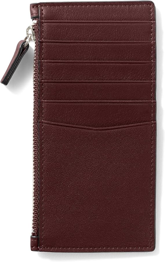 Leatherology Devon Slim Zip Card Case & Wristlet Leather Wallet, Compact Organizer & Travel Pouch