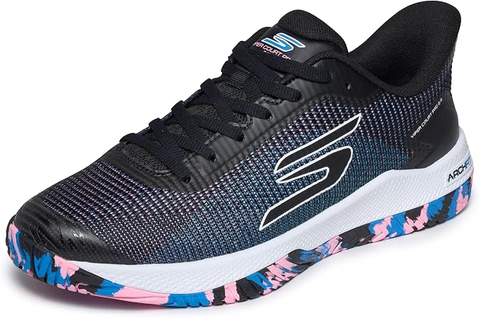 Skechers Mens Pickleball Viper Court Pro 2.0 Sneaker | Designed for Pickleball, Arch Fit Insole, Ultra Go Midsole, Goodyear Rubber Outsole, Synthetic and Breathable Mesh Upper