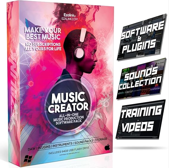 Music Software Bundle for Recording, Editing, Beat Making & Production - DAW, VST Audio Plugins, Sounds for Mac & Windows PC